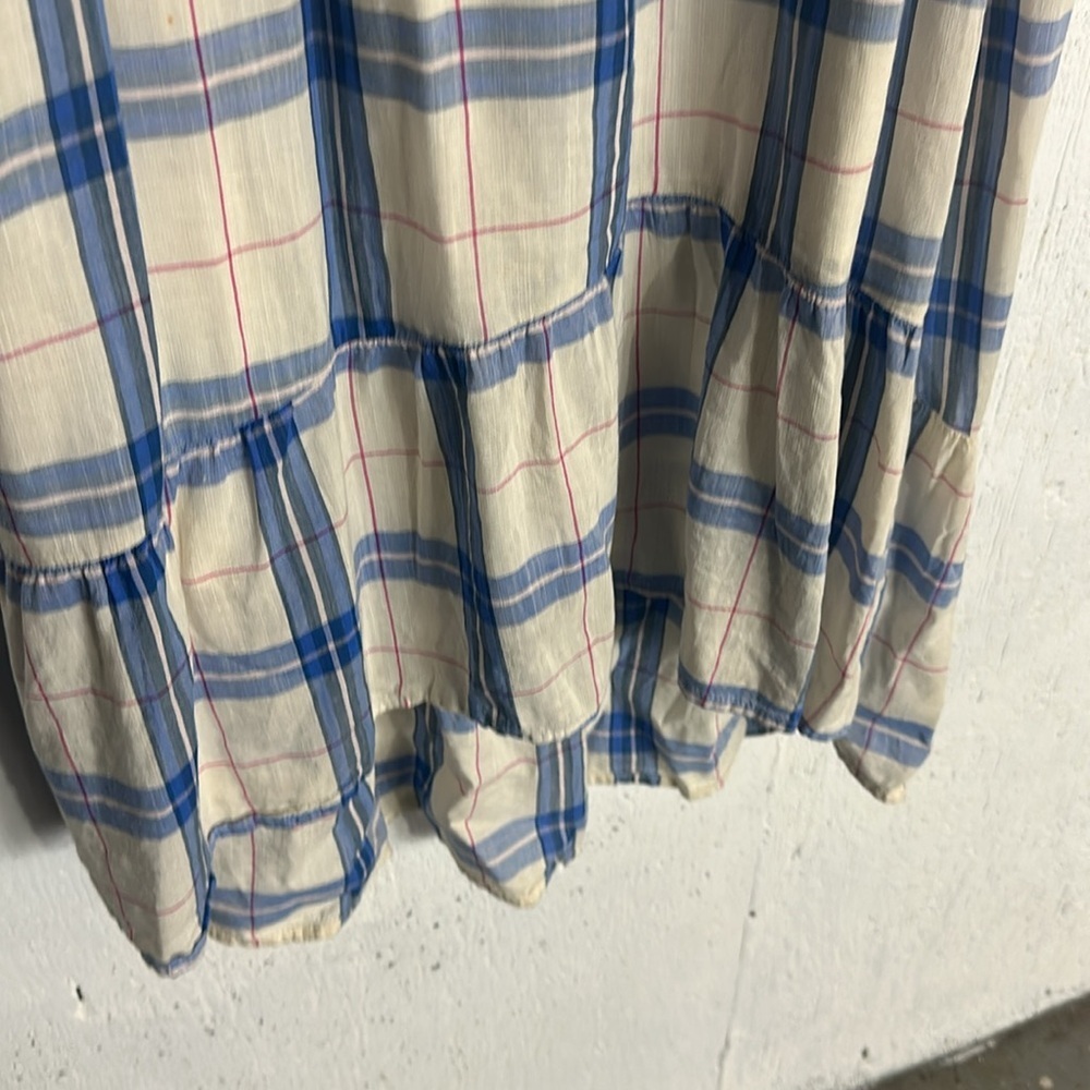 Old Navy Blue and White Ruffled Tiered Sundress, XL - Picture 11 of 13
